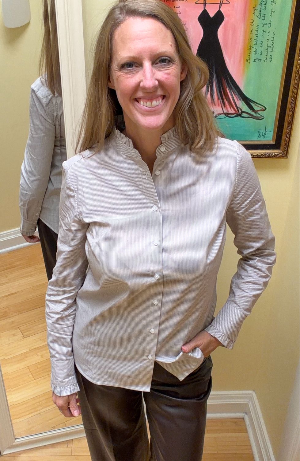 Peggy Ruffle Stripe Blouse