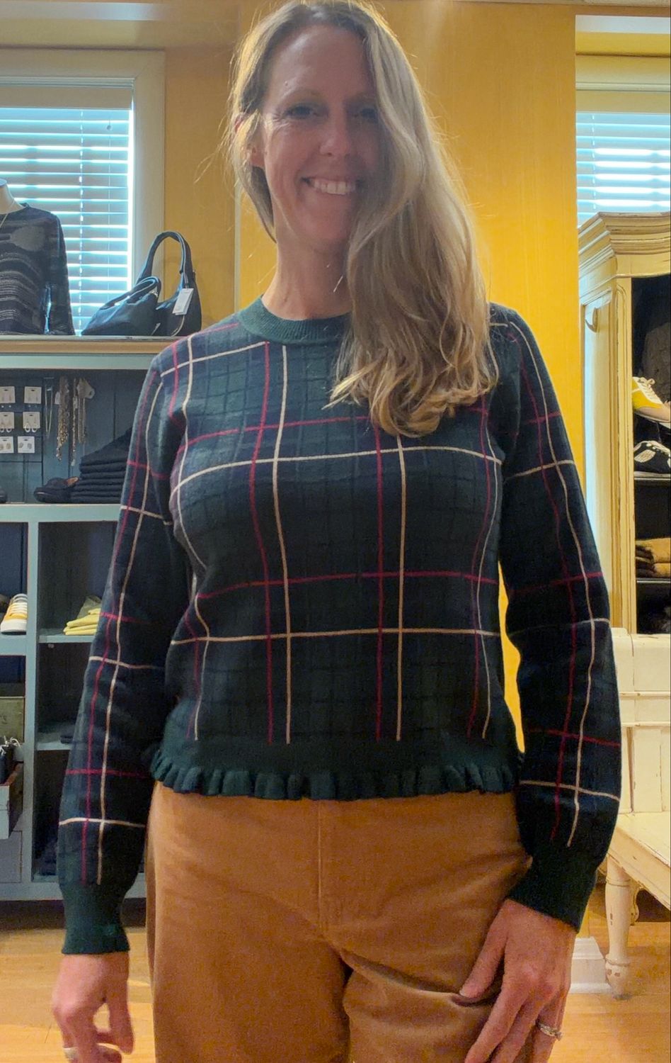Hailey Novelty Ruffle Crew Sweater