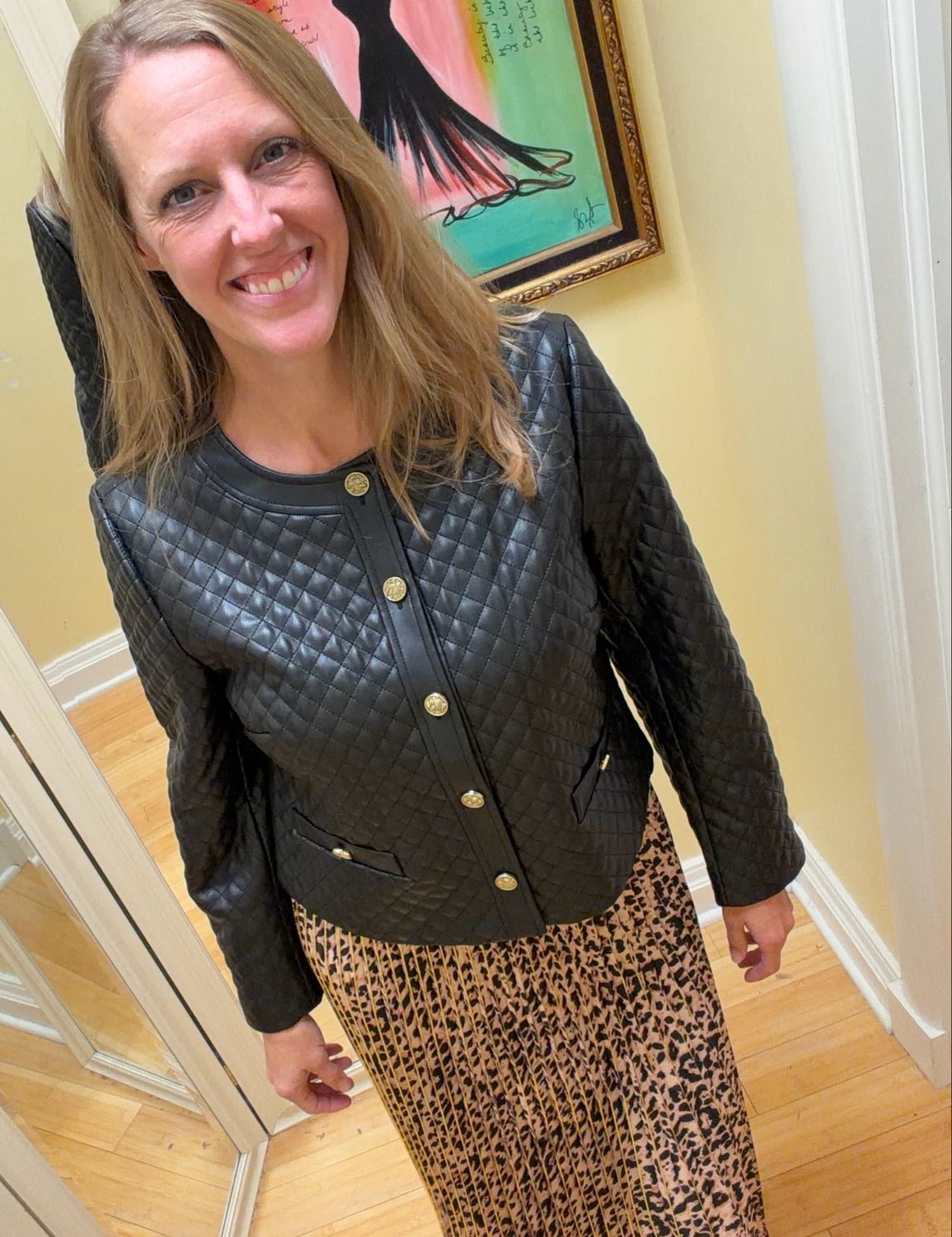 Raven Basketweave Pleather Jacket