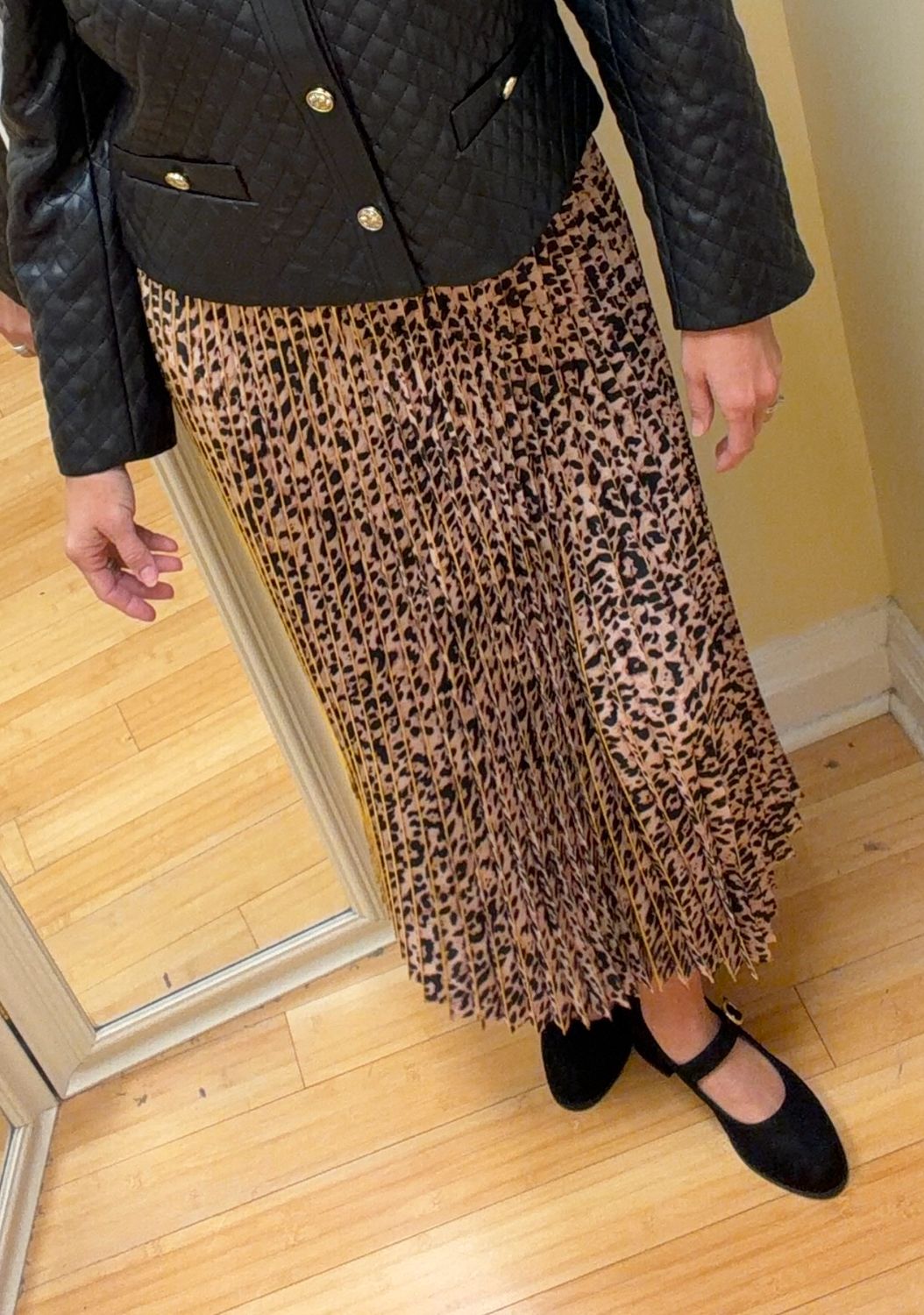 Cara Charmeuse Animal Print Skirt