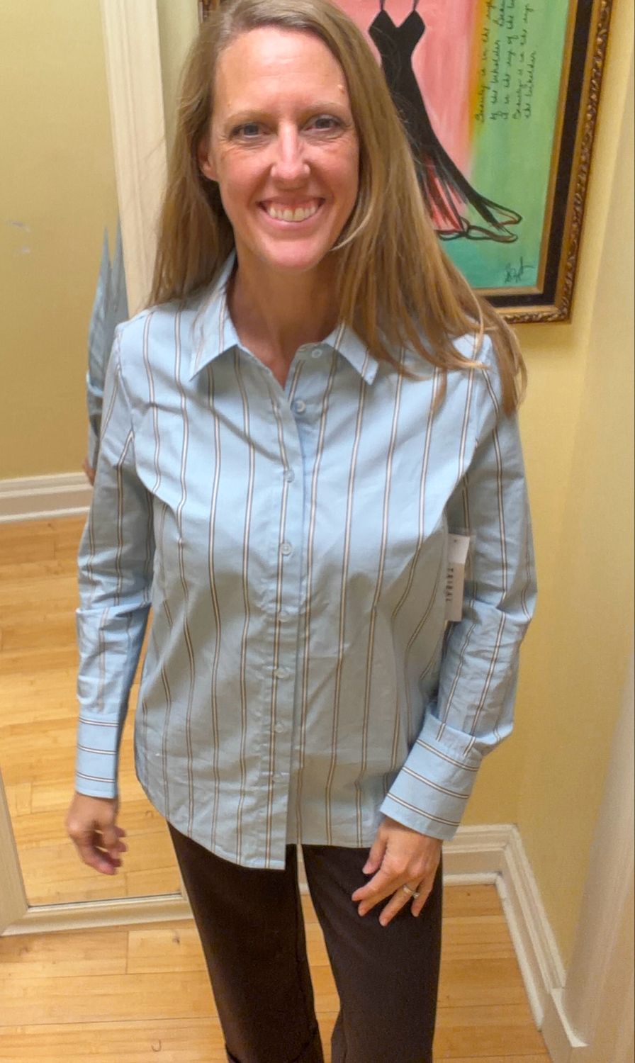 L/S Button Front Blouse