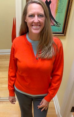 Crew Neck Sweater w/Layered Look