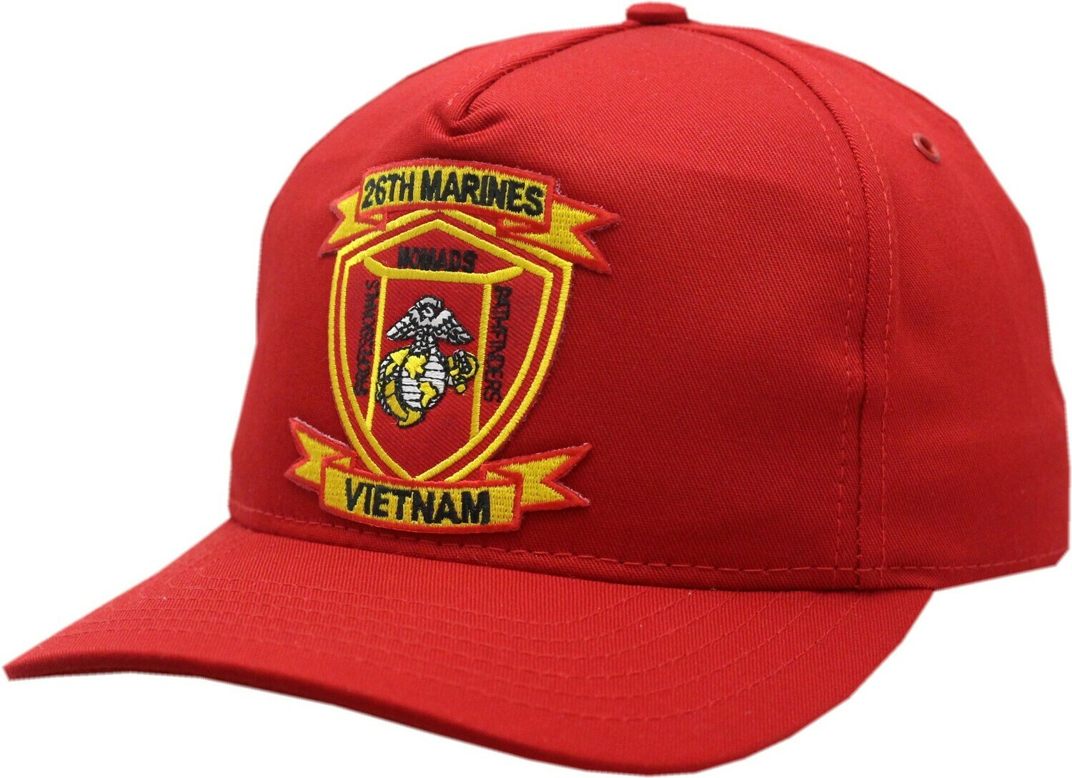 Khe Sanh 26th Marines Vietnam Structured Cotton Cap Red