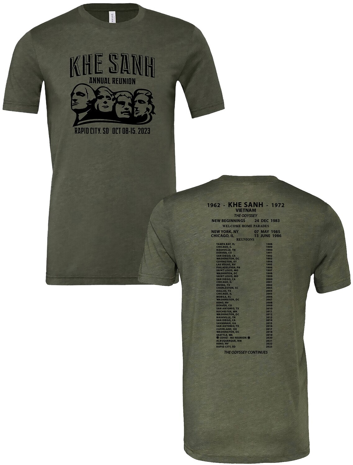 Khe Sanh Veterans 2023 Reunion South Dakota T-Shirt Heather Green, Men&#39;s Size: Medium