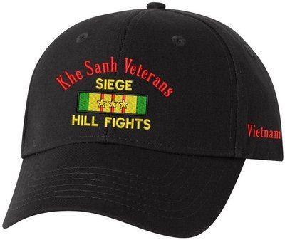 Khe Sanh Veterans SIEGE Hill Fights Structured Cotton Cap Black/Red