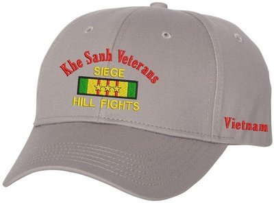 Khe Sanh Veterans SIEGE Hill Fights Structured Cotton Cap Grey/Red