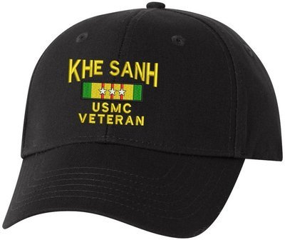 Khe Sanh USMC Veteran Structured Cotton Cap Black