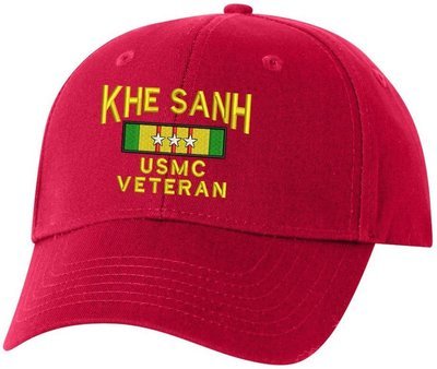 Khe Sanh USMC Veteran Structured Cotton Cap Red