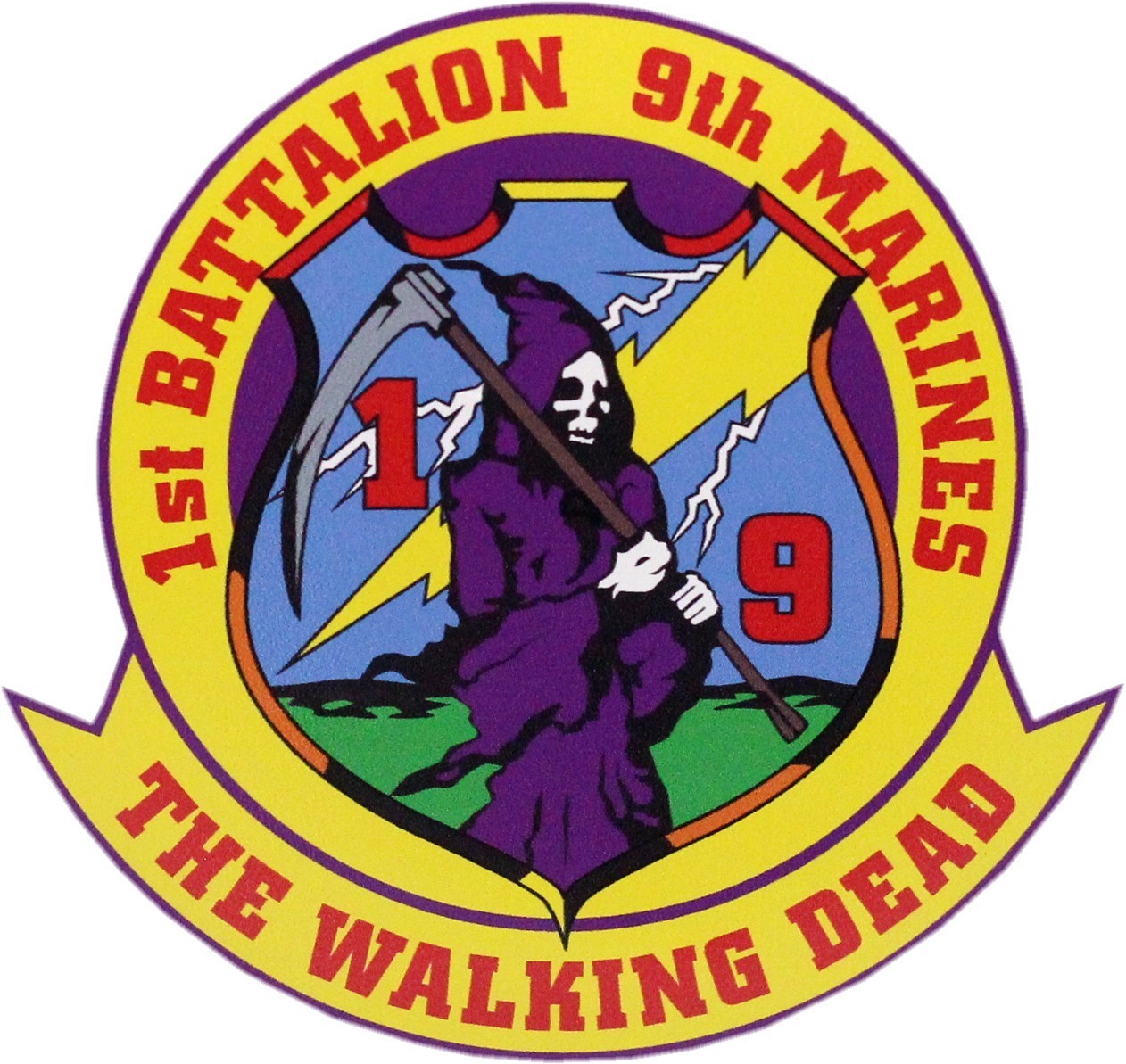 1st Battalion 9th Marines Decal &quot;The Walking Dead&quot;