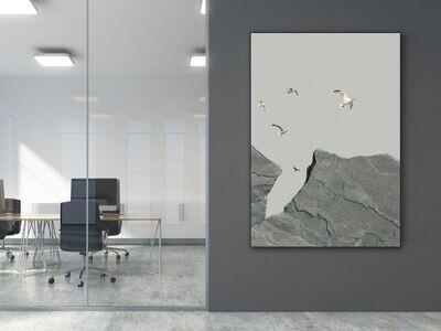 ARTHENTIC Akustikbillede 70 x 100 cm - BIRDS grey by Rikke Darling 4