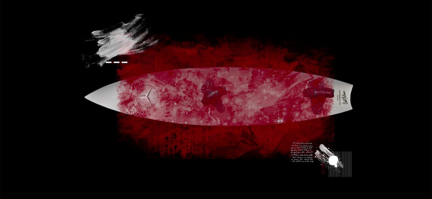 ARTHENTIC Akustikbillede - Board Mercedes red