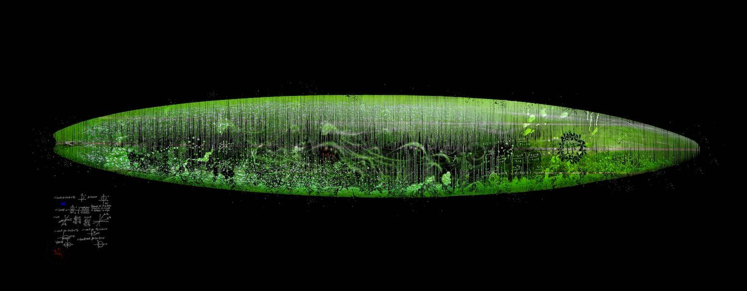 ARTHENTIC Akustikbillede - Board big wave Green