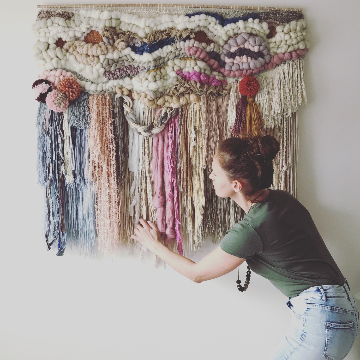 XLarge woven wall hanging 100 cm wide and shop window display