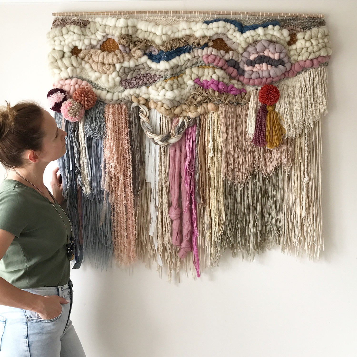 XLarge woven wall hanging 100 cm wide and shop window display