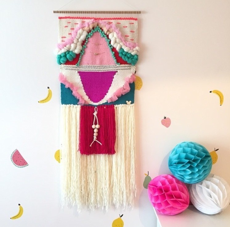 Medium woven wall hanging 40 cm wide.
