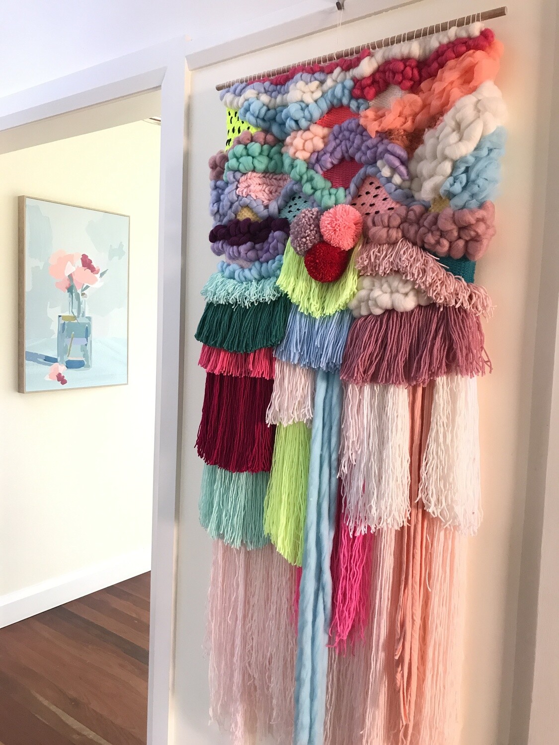 XLarge woven wall hanging 100 cm wide and shop window display