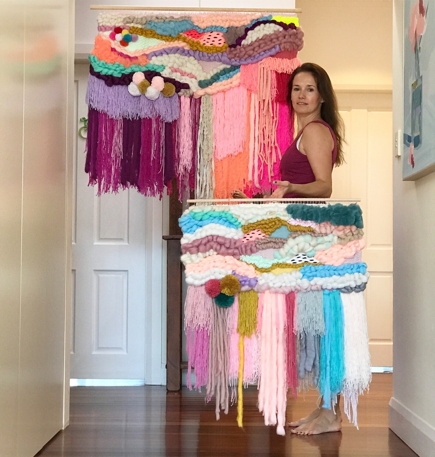 XLarge woven wall hanging 100 cm wide and shop window display
