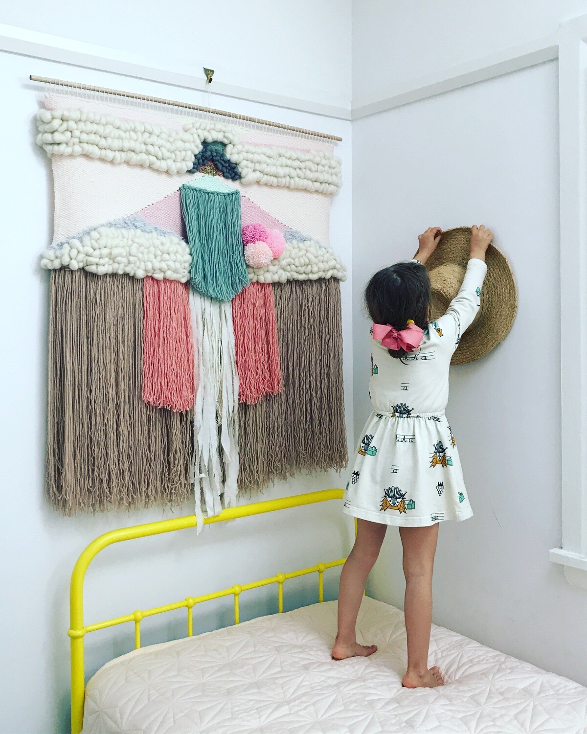XLarge woven wall hanging 100 cm wide and shop window display