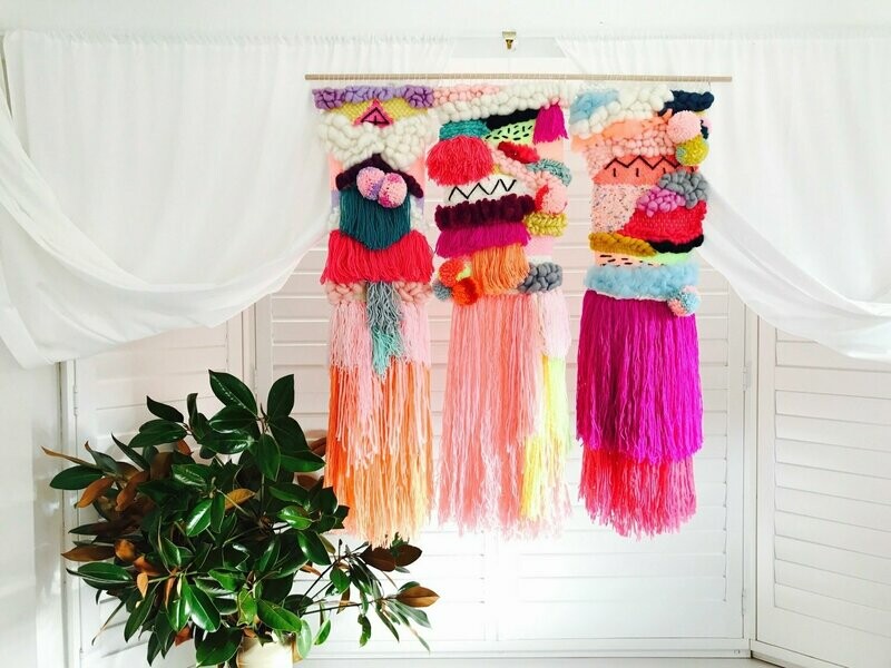 XLarge woven wall hanging 100 cm wide and shop window display