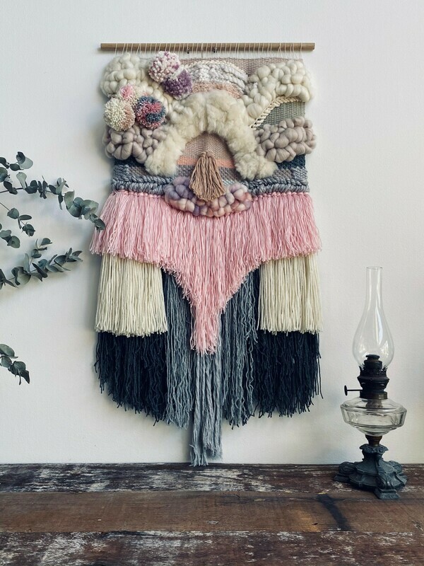 Large woven wall hanging 50 cm wide 