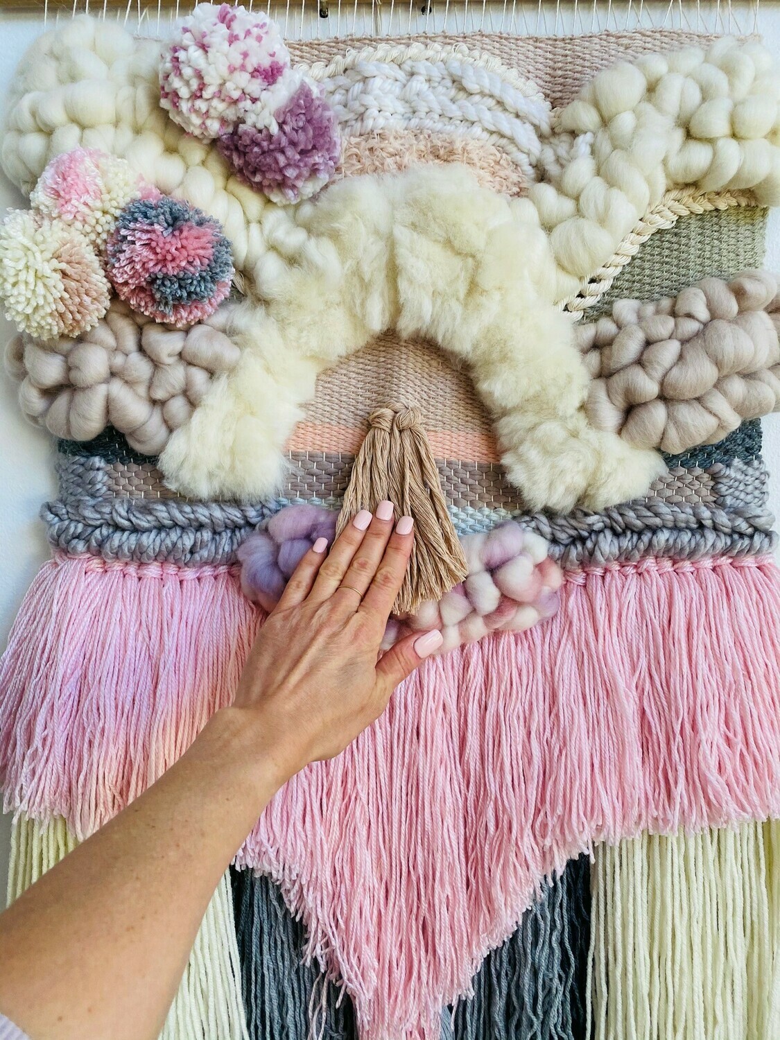 Large woven wall hanging 50 cm wide 