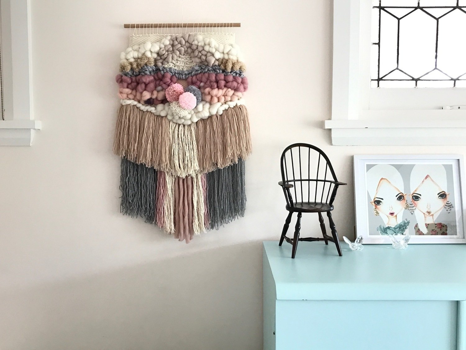 Medium woven wall hanging 35 cm wide