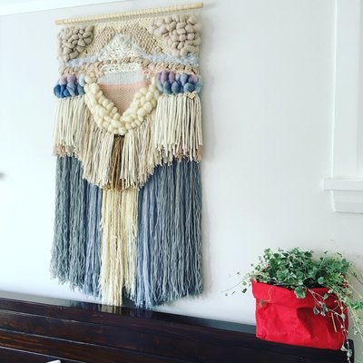 Large woven wall hanging 45 cm wide