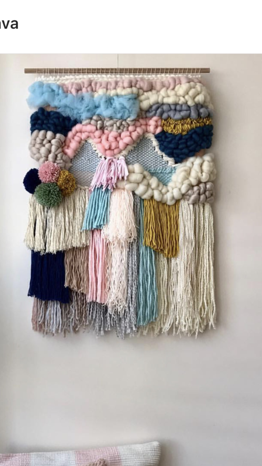 Large woven wall hanging 50 cm wide 