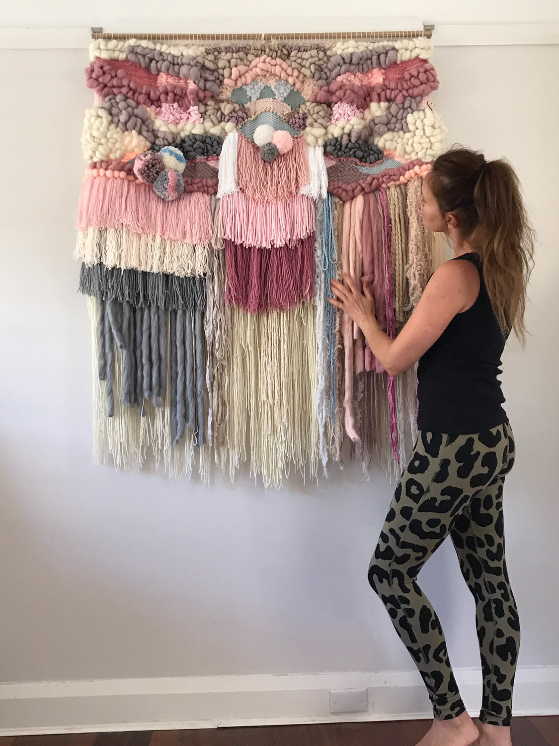 XLarge woven wall hanging 100 cm wide and shop window display
