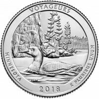 США 25 центов, 2018г. 43-й Национальный парк Вояджерс