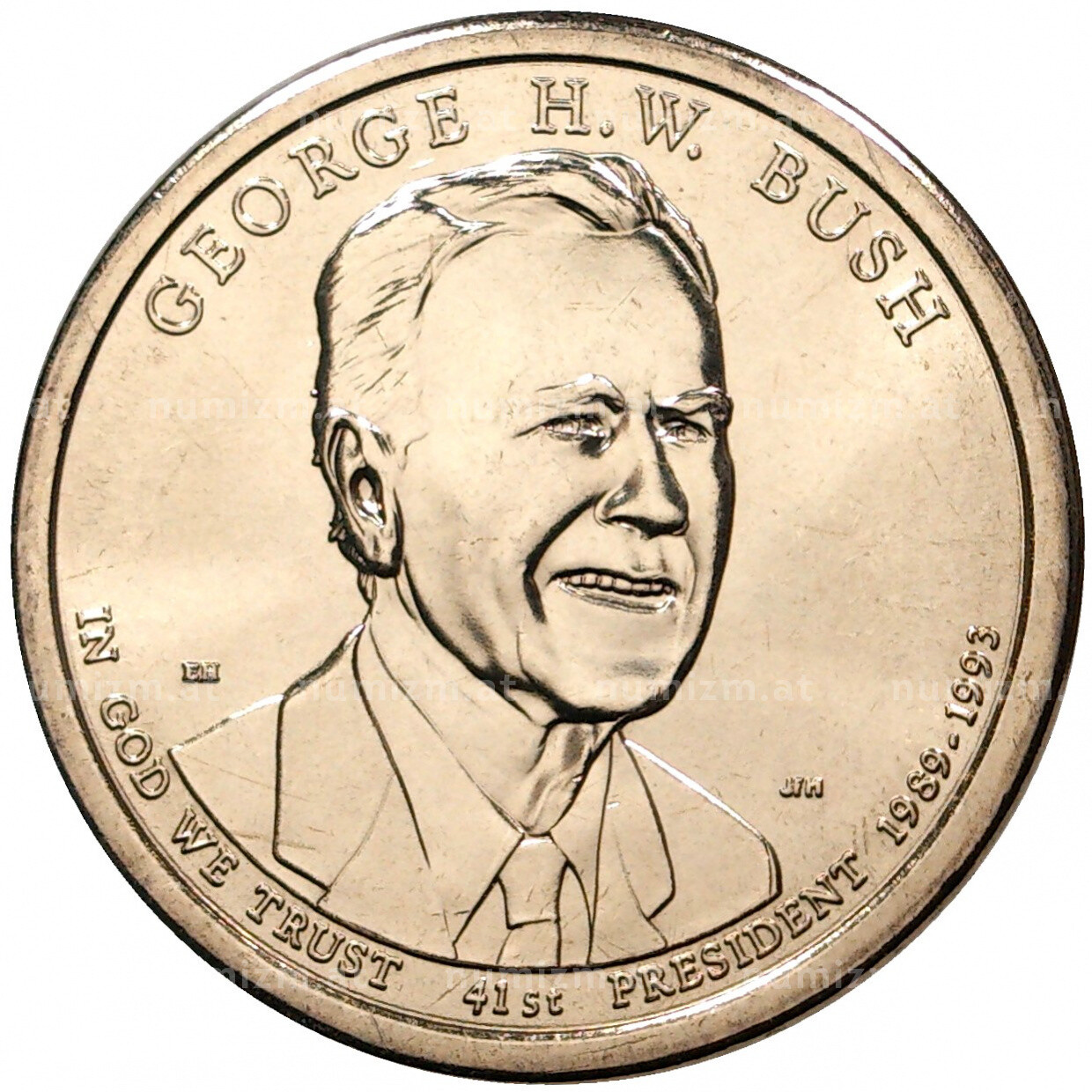 США 1 доллар 2020 г. 41-ый президент Джордж Буш-старший