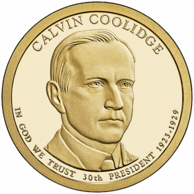 США 1 доллар, 2014 год. 30-й президент Калвин Кулидж.