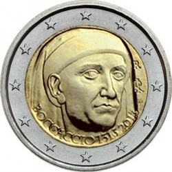 2 евро Италия 2013г. 700 лет со дня рождения Джованни Боккаччо