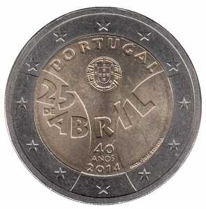 2 евро Португалия 2014 г. 