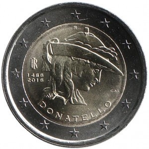 2 евро Италия. 2016 г. Донателло.