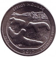 США 25 центов, 2017г. 36-й Национальный памятник Эффиджи-Маундз.