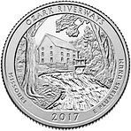 США 25 центов, 2017г. 38-й Национальные водные пути Озарк
