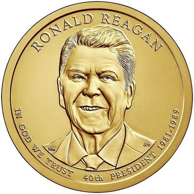 США 1 доллар, 2016 год. 40-й президент США. Рональд Рейган США 1 доллар, 2016 год. 40-й президент США. Рональд Рейган