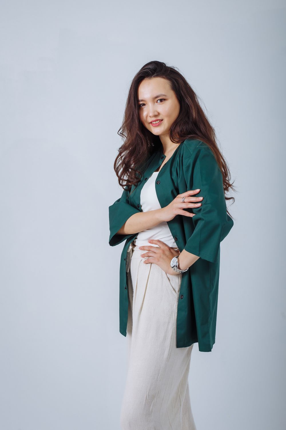Shiro W Jacket, Bottle Green, Basic Collection Chef Star