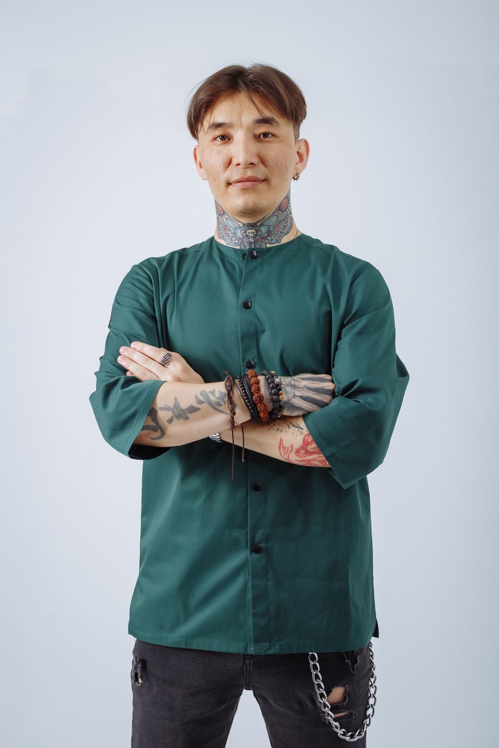 Shiro Jacket, Bottle Green, Basic Collection Chef Star