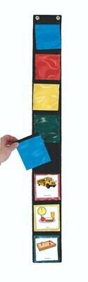 Image showing a hand flipping an image on the flip when finished schedule