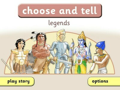 Screenshot of title page of choose and tell legends