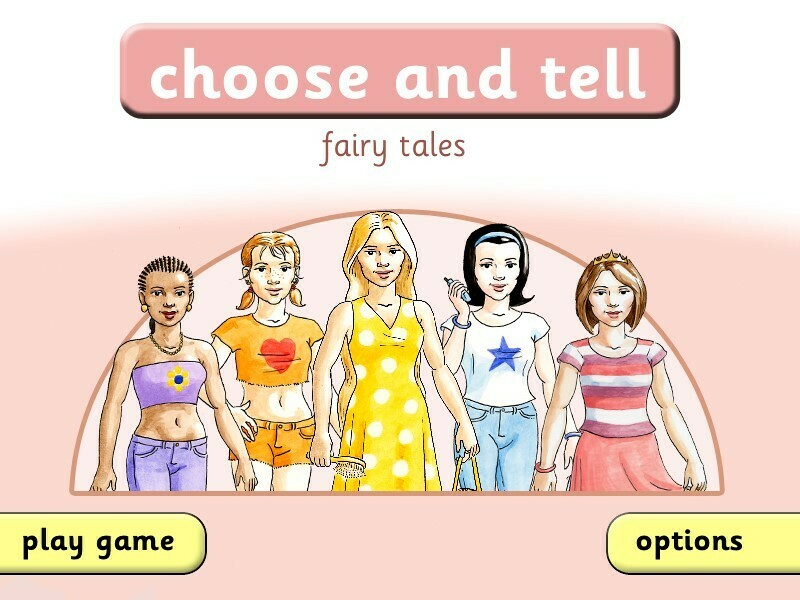 Screenshot of title page of choose and tell fairy tales