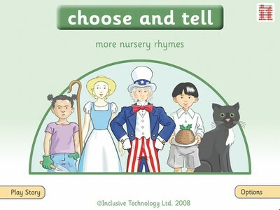 Screenshot of title page of choose and tell more nursery rhymes