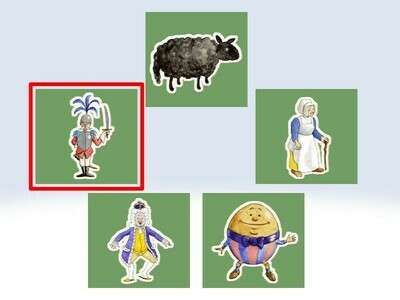 Screenshot of character choice page of choose and tell nursery rhymes