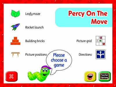 Screenshot of the menu page in percy on the move software