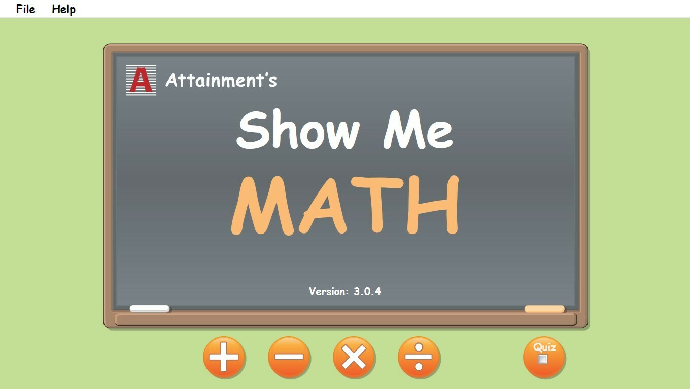 Screenshot of title screen for show me math