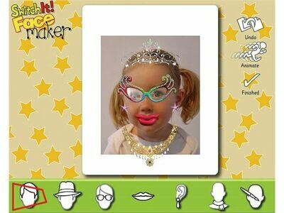 Screenshot of a child's photo edited with SwitchIt! facemaker