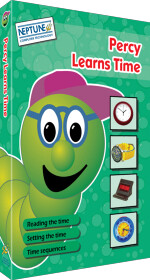Image showing the cd cover for percy learns time software
