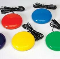 A variety of different colour switches for physical disability.